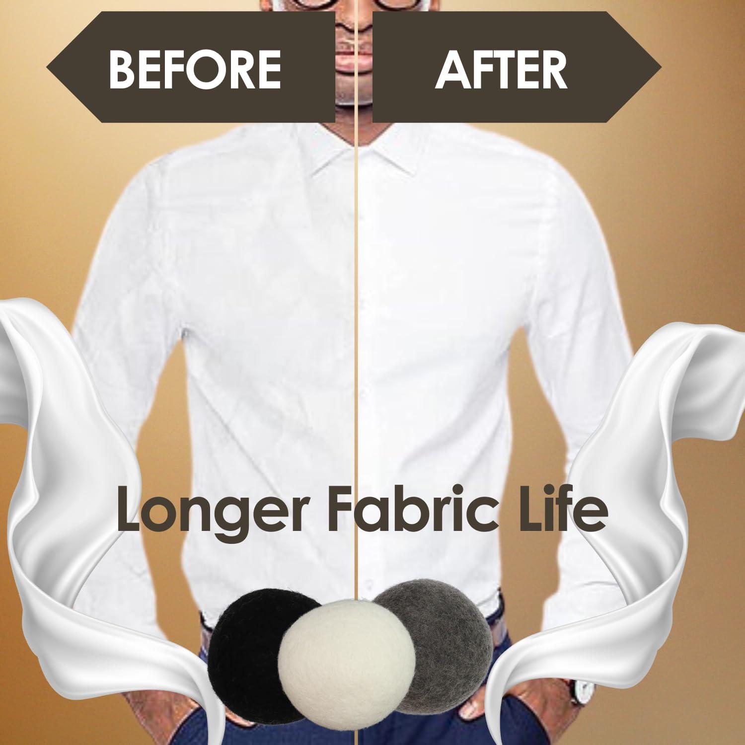 Blueco Haus Blueco Haus Dryer Balls - Set of 6 XL Size 3 Colors - Reusable -Dryer lint Balls - Laundry Wool for Dryer - Dryer Balls Cozy House - Dryer Balls friendsheep - Wool Dryer Balls