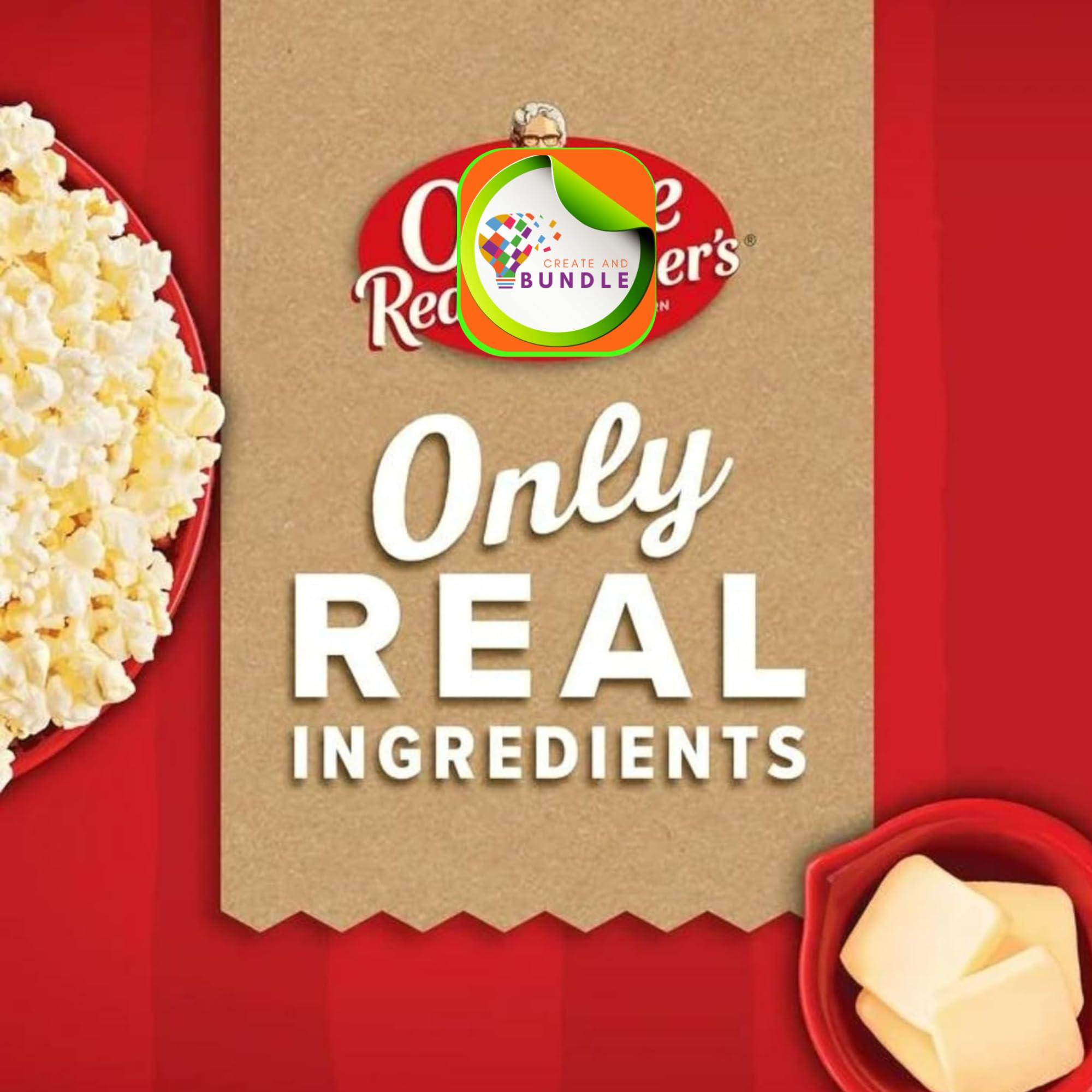 Create and Bundle Microwave Popcorn Orville Redenbacher\'s Butter Popcorn, Mini Bags, 1.5 oz, 12 Count, 1 box contains, 12 Mini Bags of Butter Popcorn + Create Sticker