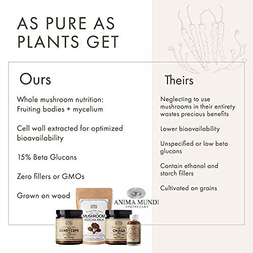 Anima Mundi Apothecary Anima Mundi Chaga Mushroom Powder - Organic Chaga Mushroom Powder - Immune System Support Supplement with Organic Chaga Extract Powder - Great for Tea, Coffee and More - Anima Mundi Supplements (5oz)