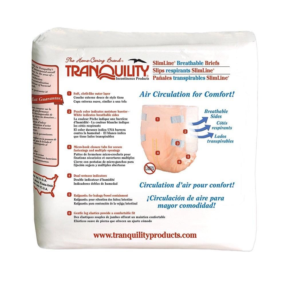 TRANQUILITY Tranquility Slimline Original Adult Disposable Brief - XL - 72 ct