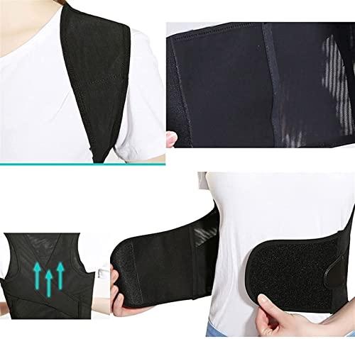 SJHY Posture Corrector Back Brace Straightener Lumbar Support Belt with Metal Support for Back Neck Shoulder Pain Relief Improve Posture Back Posture (Color : Black, Size : XXXX-Large)