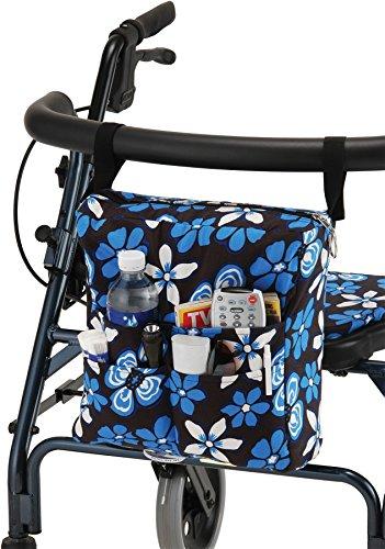 NOVA Medical Products NOVA Medical Products NOVA Walker Bag, Large Carry Bag with 3 Front Pockets for All Walkers, Aloha Blue, 1 Count