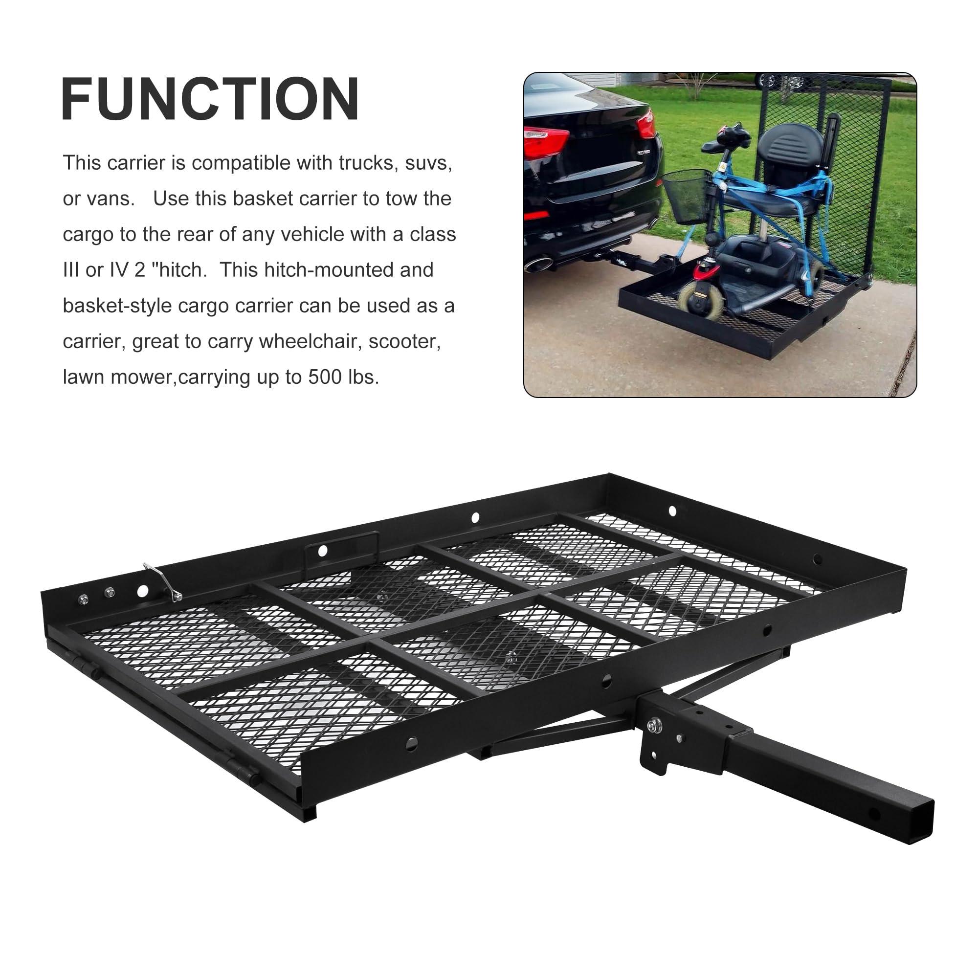 WINMAX TOOLS AUTOMOTIVE Folding Wheelchair Scooter Carrier Rack 250KG Medical Rack Ramp Hitch Mount