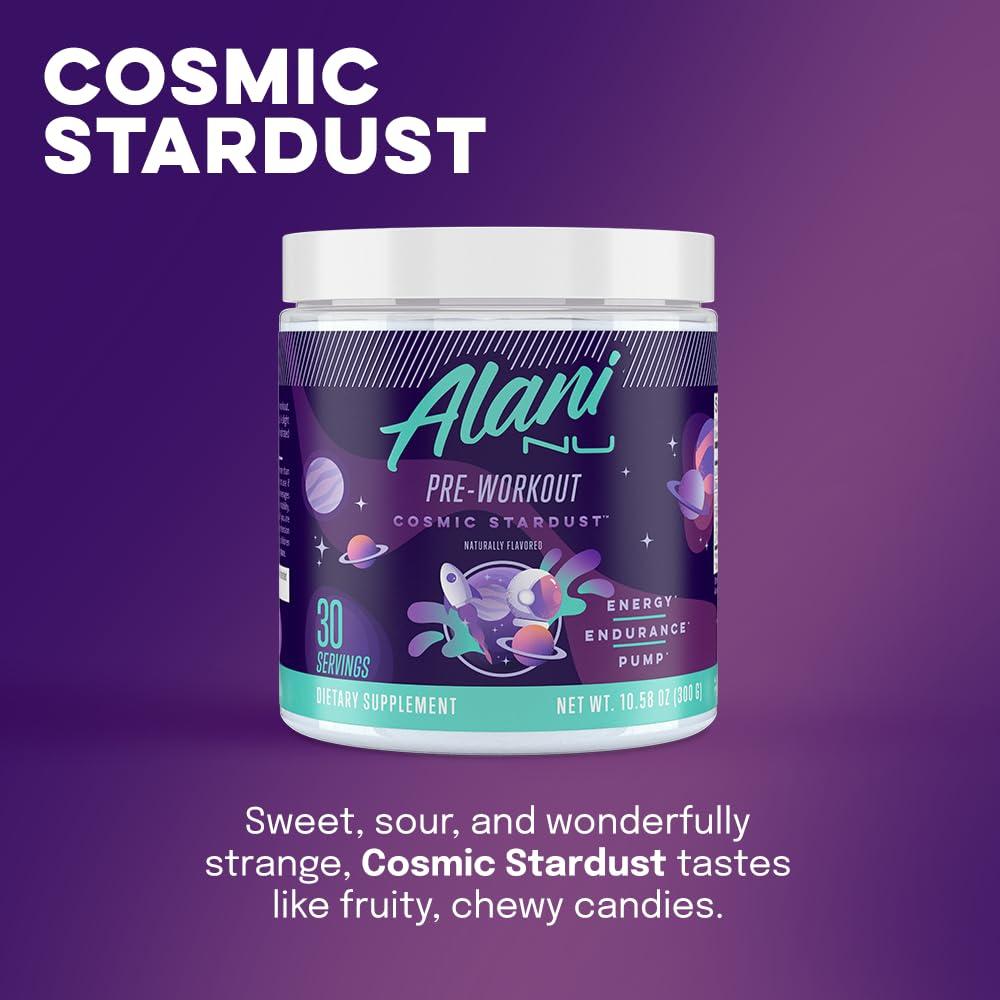 Alani Nu Alani Nu Pre Workout Powder Cosmic Stardust, Amino Energy Boost, Endurance Supplement, Sugar Free, 200mg Caffeine, L-Theanine, Beta-Alanine, Citrulline, 30 Servings