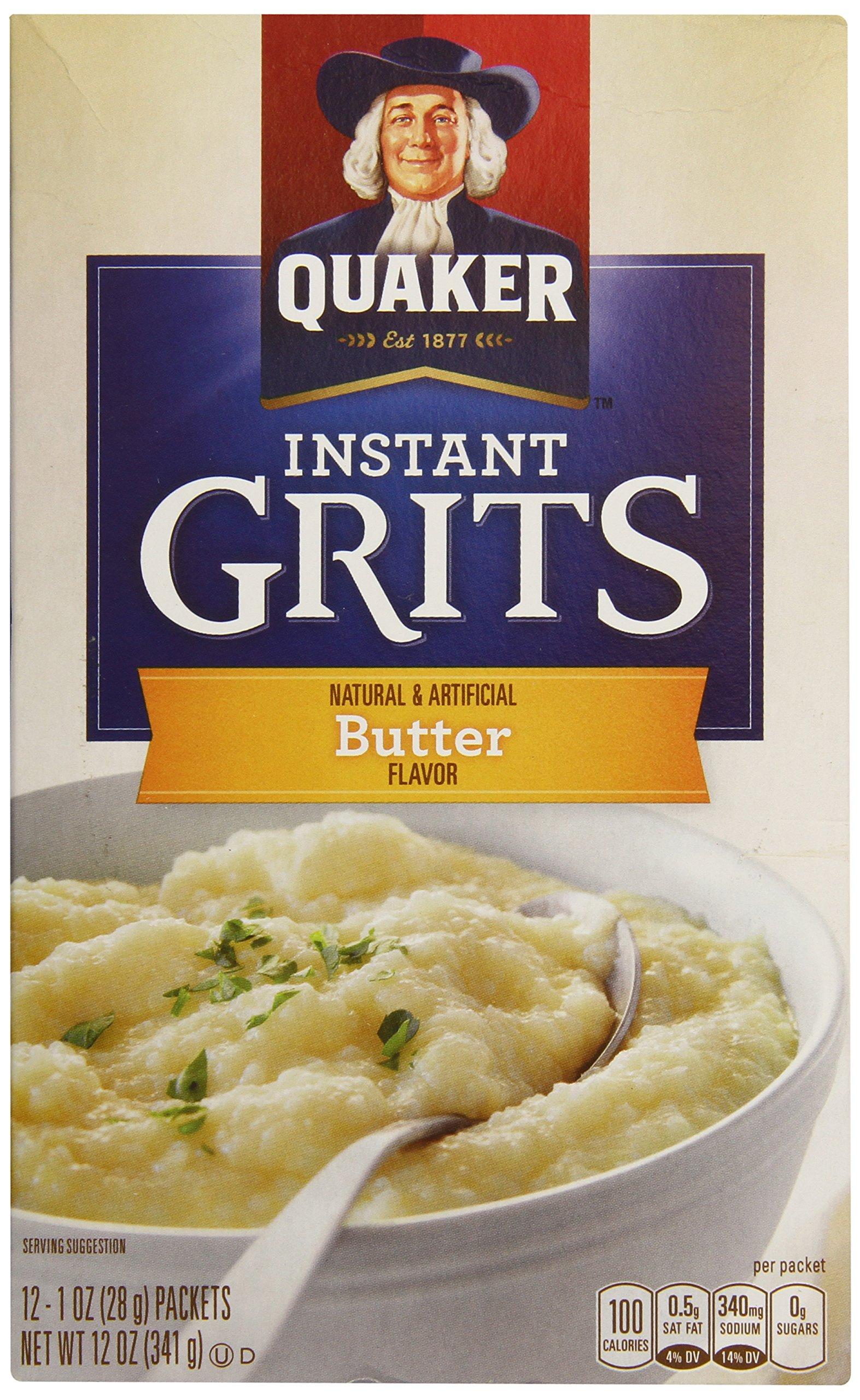 Quaker Oats Quaker Instant Grits, Butter, 12 Ounce