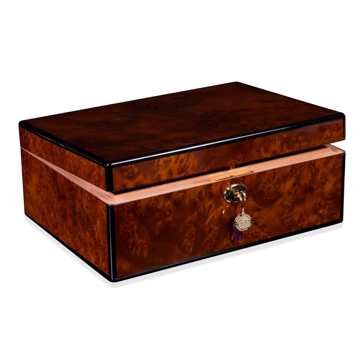Daniel Marshall Daniel Marshall 30125 Signature Series 125-Cigar Humidor w Tray - Precious Burl Wood