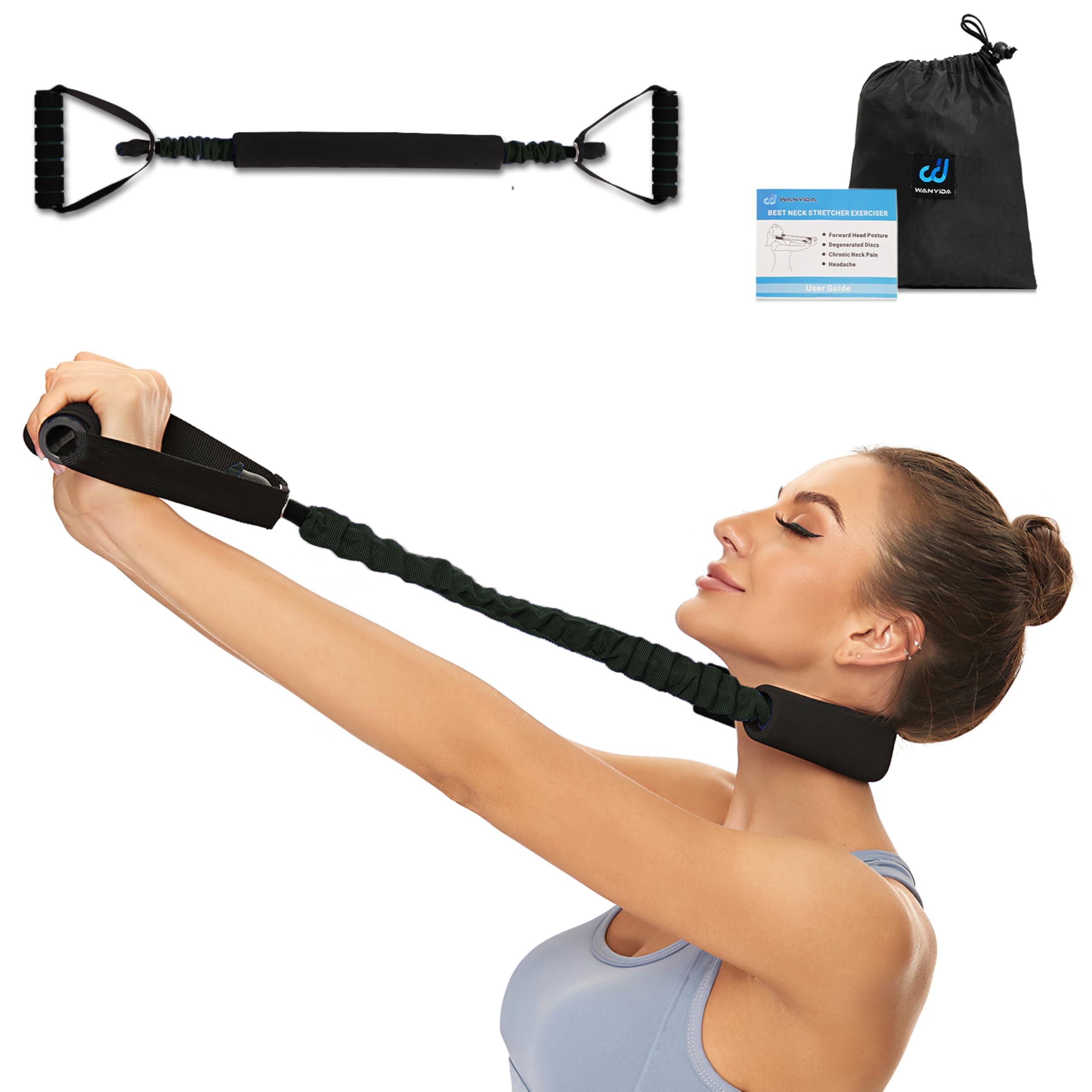 WANYIDA Neck Stretcher Exerciser, Cervical Traction Device for Neck Pain Relief and Cervical Spine Alignment. Portable Neck Traction Exerciser for Home/Office, Neck and Shoulder Relaxer Easy to Pull.