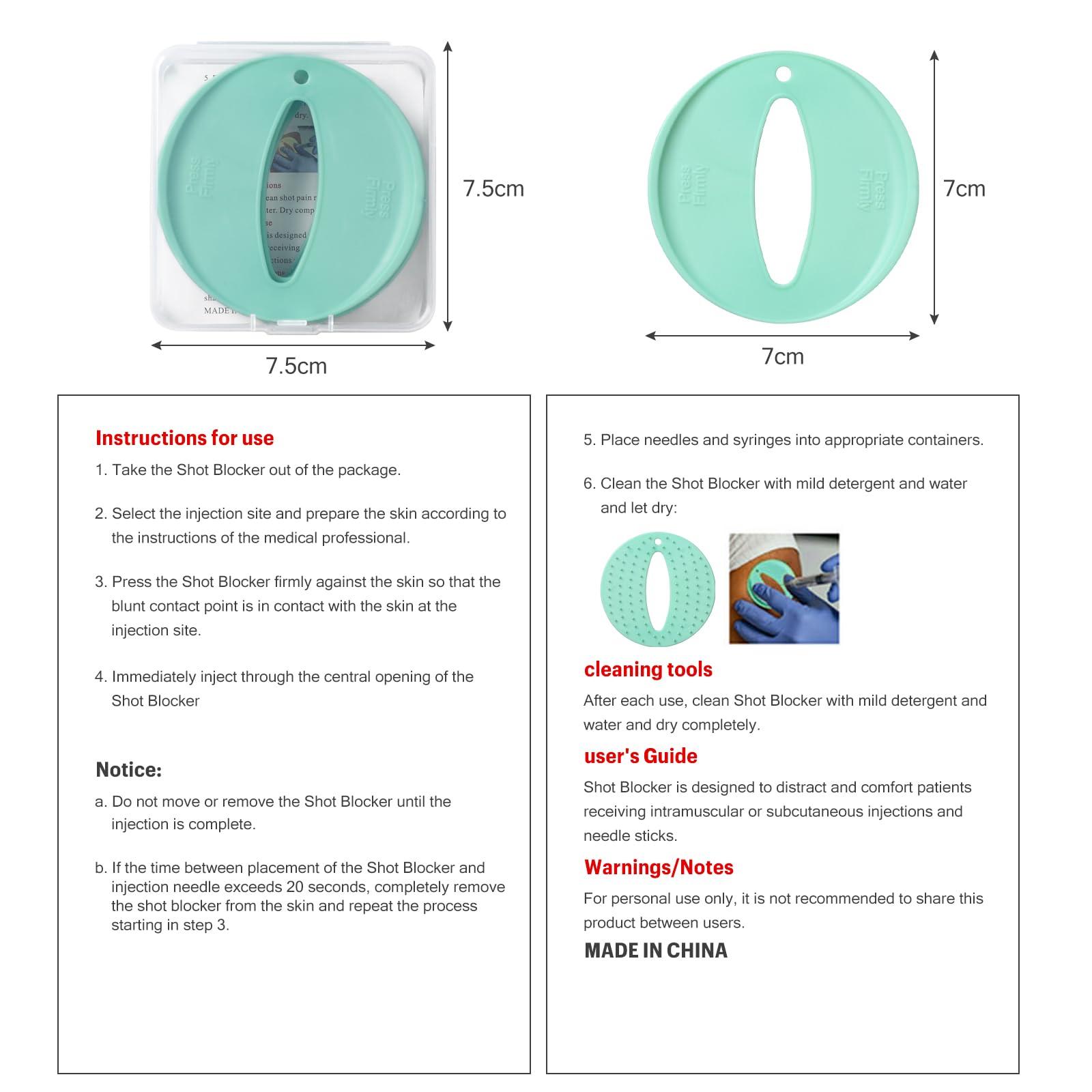 Pumwoy Shot Blocker, Pain Relief for Injections,Shot Pain Reducer,Reusable Injection Auxiliary Pad for Kids,Adults(Green)