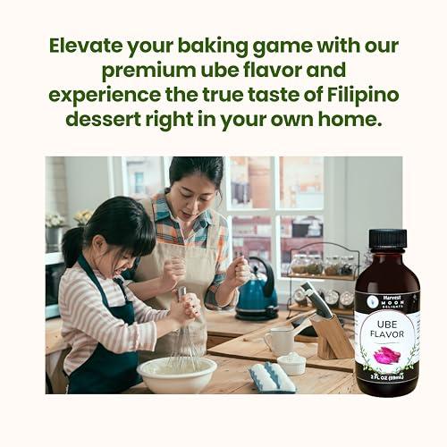 Harvest Moon Delights Natural Ube Flavor Extract - 2 oz - Water-Soluble - Clear Color - By Harvest Moon Delights - Ube Flavoring Extract for Ube Halaya - Ube Extract for Baking Filipino Desserts and Drinks