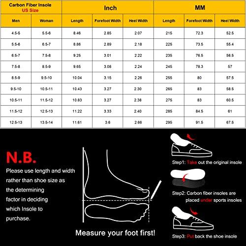 Docarbonfi Carbon Fiber Insoles for Sport, Foot Support Performance Insoles for Athletes-Reduces Shock to Increase Energy Return & Injury-Preventing, Sport Insole fit for Playing Basketball,Soccer,Running, 235mm