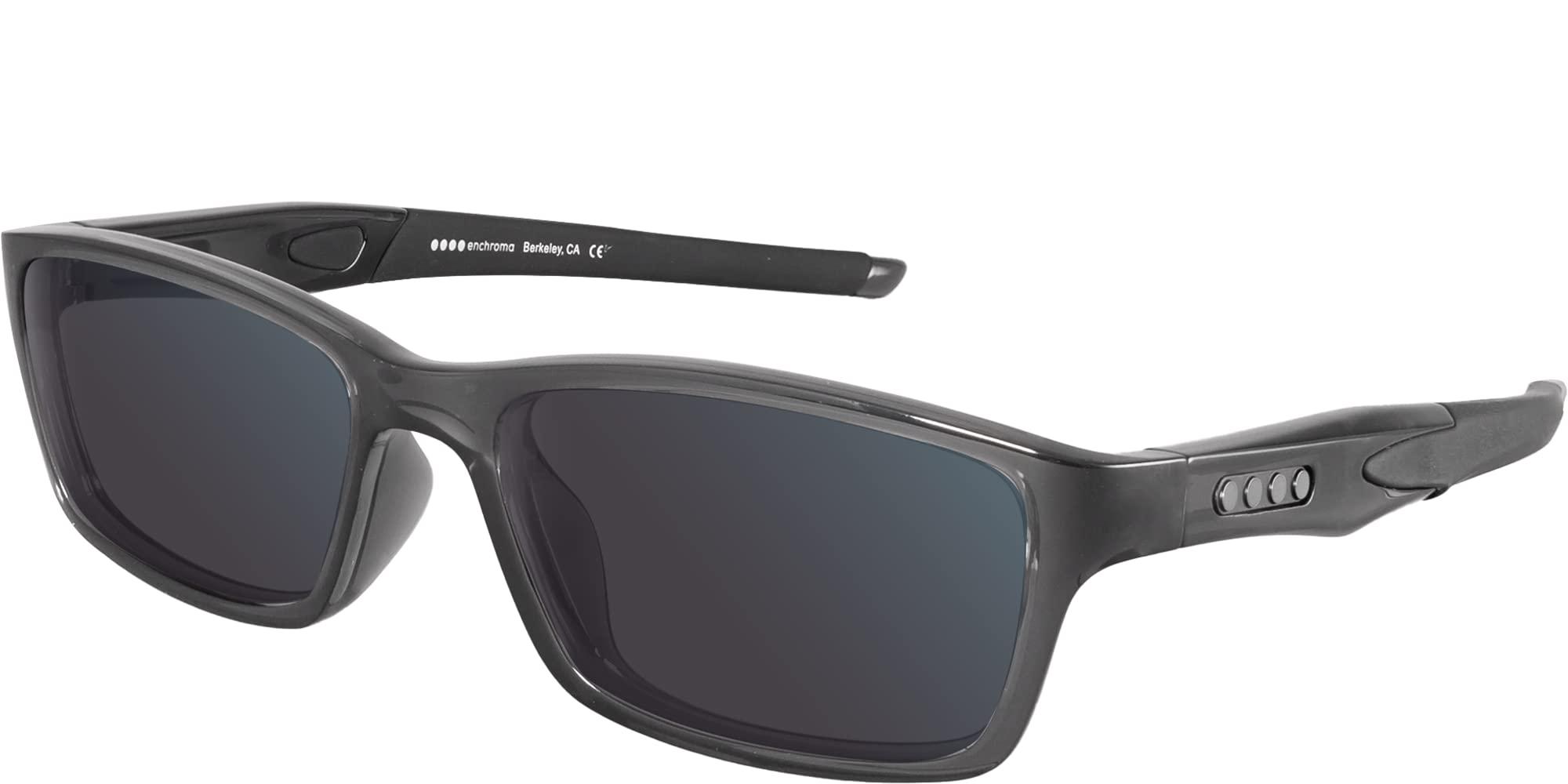 Enchroma Enchroma Color Blind Glasses - Eton - Color Correcting & Enhancing Glasses Outdoor Use for Deutan Color Blindness, Smoke Gray/Black