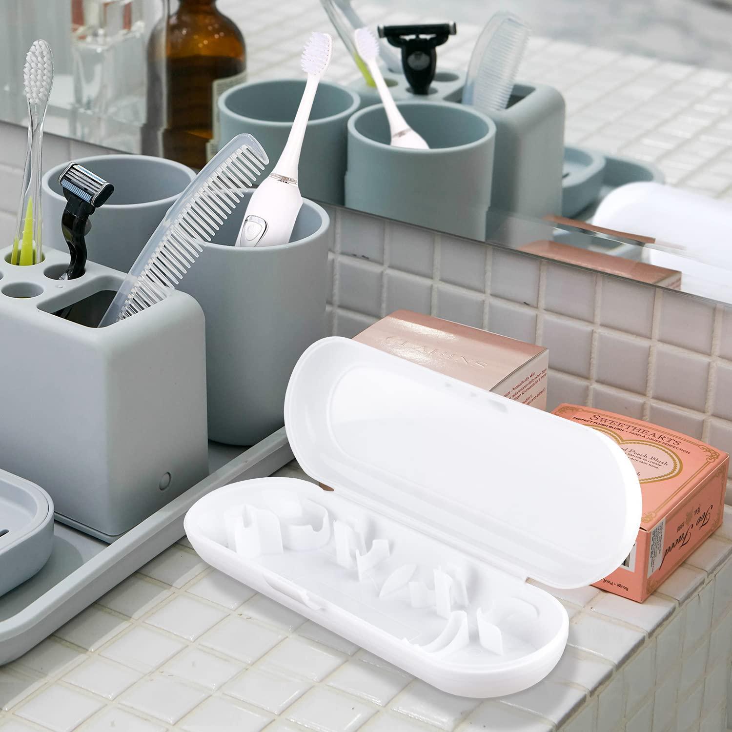 Fowecelt Fowecelt 2 Pack Electric Toothbrush Travel Case for Oral-B Pro and Other Electric Toothbrush, Portable Travel Toothbrush Holder (Black & White)