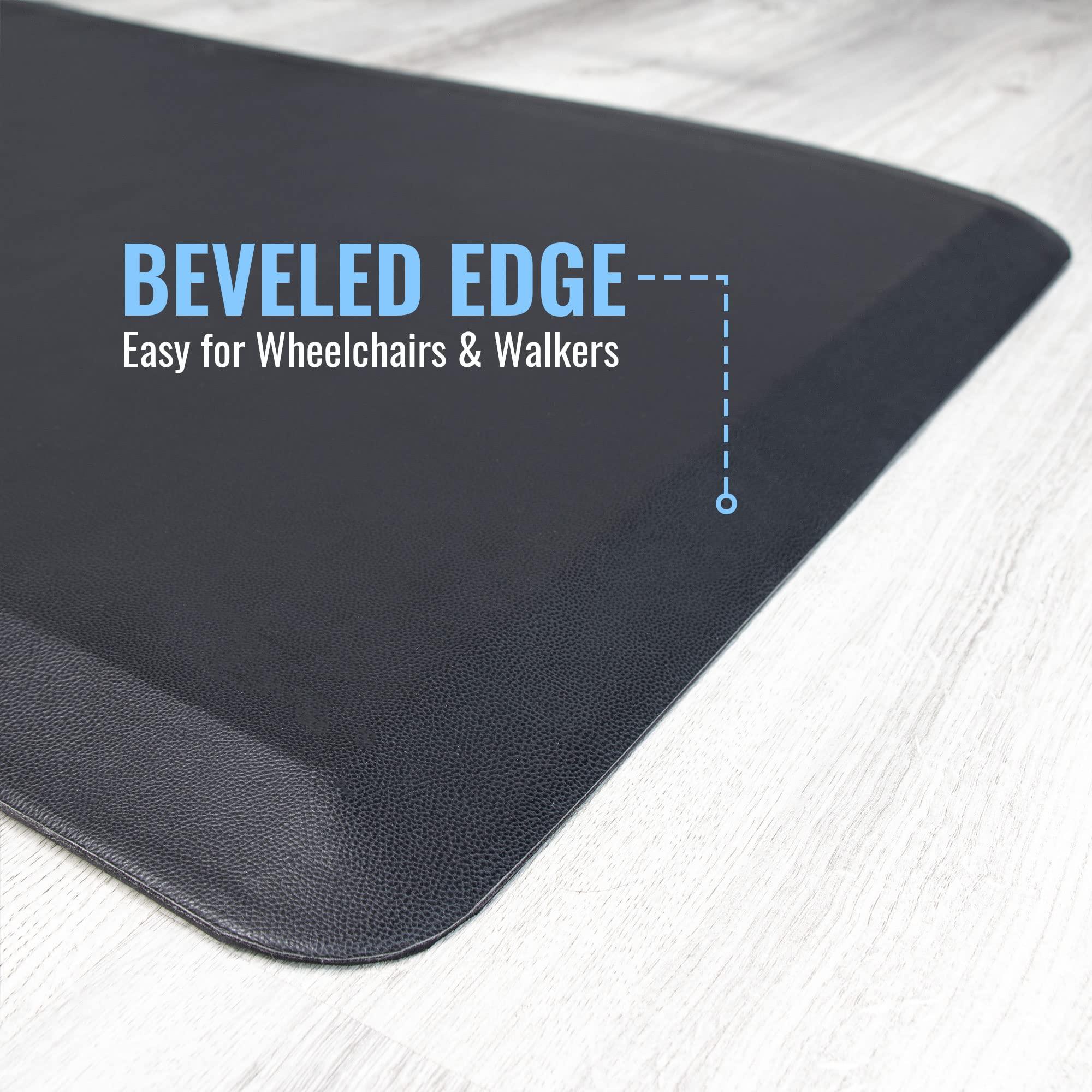 DMI Extra Large Bedside Fall Protection Mat, Safety Mat for Elderly and Disabled, Non-Slip Grip with Anti-Trip Beveled Edges, 70\"x 24\"x .5, Black