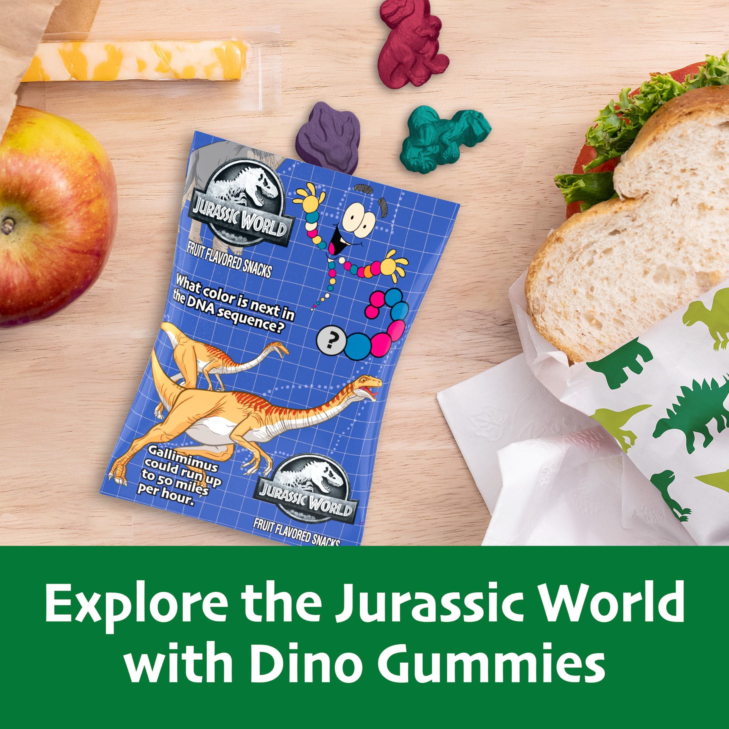 General Mills Jurassic World Fruit Flavored Snacks, Treat Pouches, Gluten Free Snack, 10 Ct, 8 oz