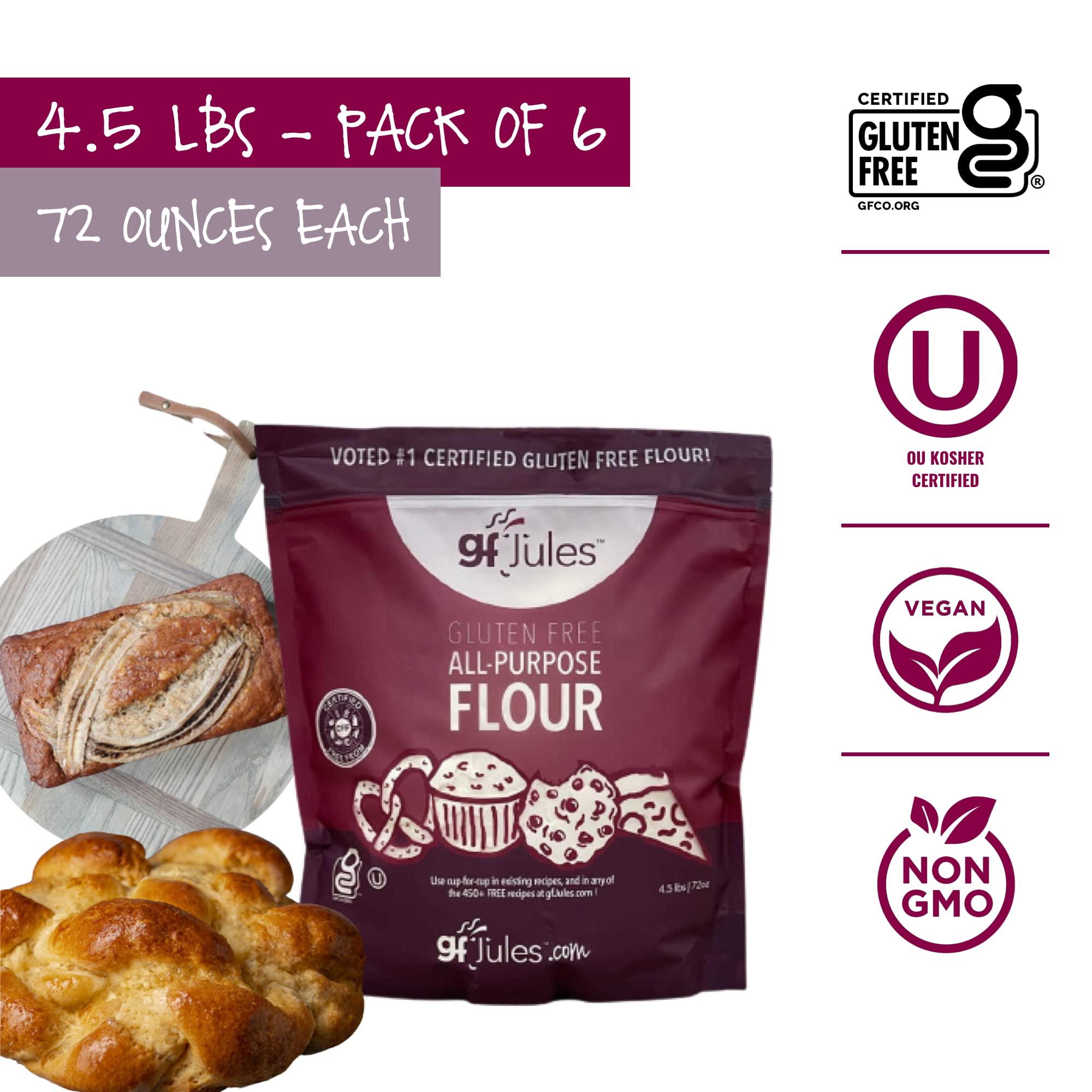 gfJules gfJules Certified Gluten Free All Purpose Flour | No Grit | Great Cup for Cup Baking Alternative to Regular Flour, Voted #1 by Gluten Free & Celiac Consumers, 4.5LB Pouch Pack of 6