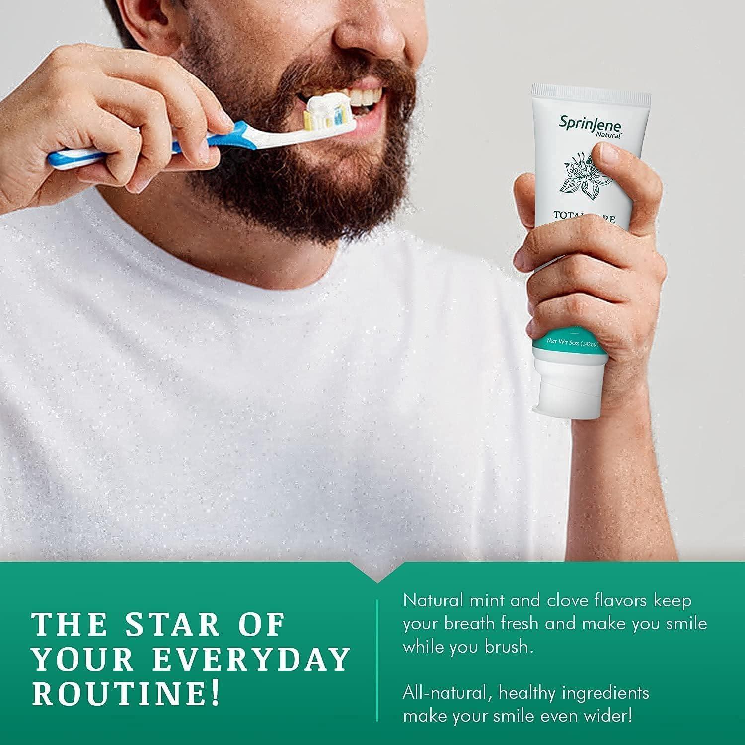 SprinJene SprinJene Natural Total Care, Fluoride Toothpaste for Strong Teeth & Gum | Natural Toothpaste for Cavity Protection | 2 Pack