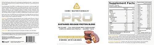 Core Nutritionals Core Nutritionals Pro Sustained Release Protein Blend, Digestive Enzyme Blend, 25G Protein, 2G Carb 71 Servings (Chocolate Peanut Butter)