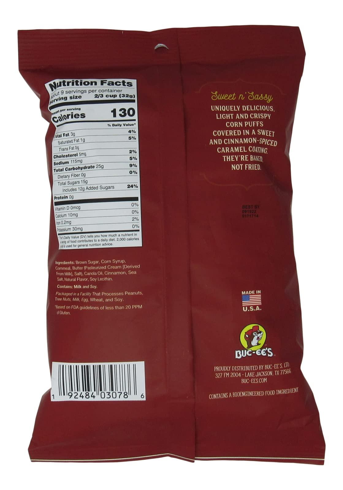 Buc-ee's Buc-ee's Beaver Nuggets Cinnamon Sweet Flavored Snack Puffs, Gluten Free, One 10 Ounce Bag