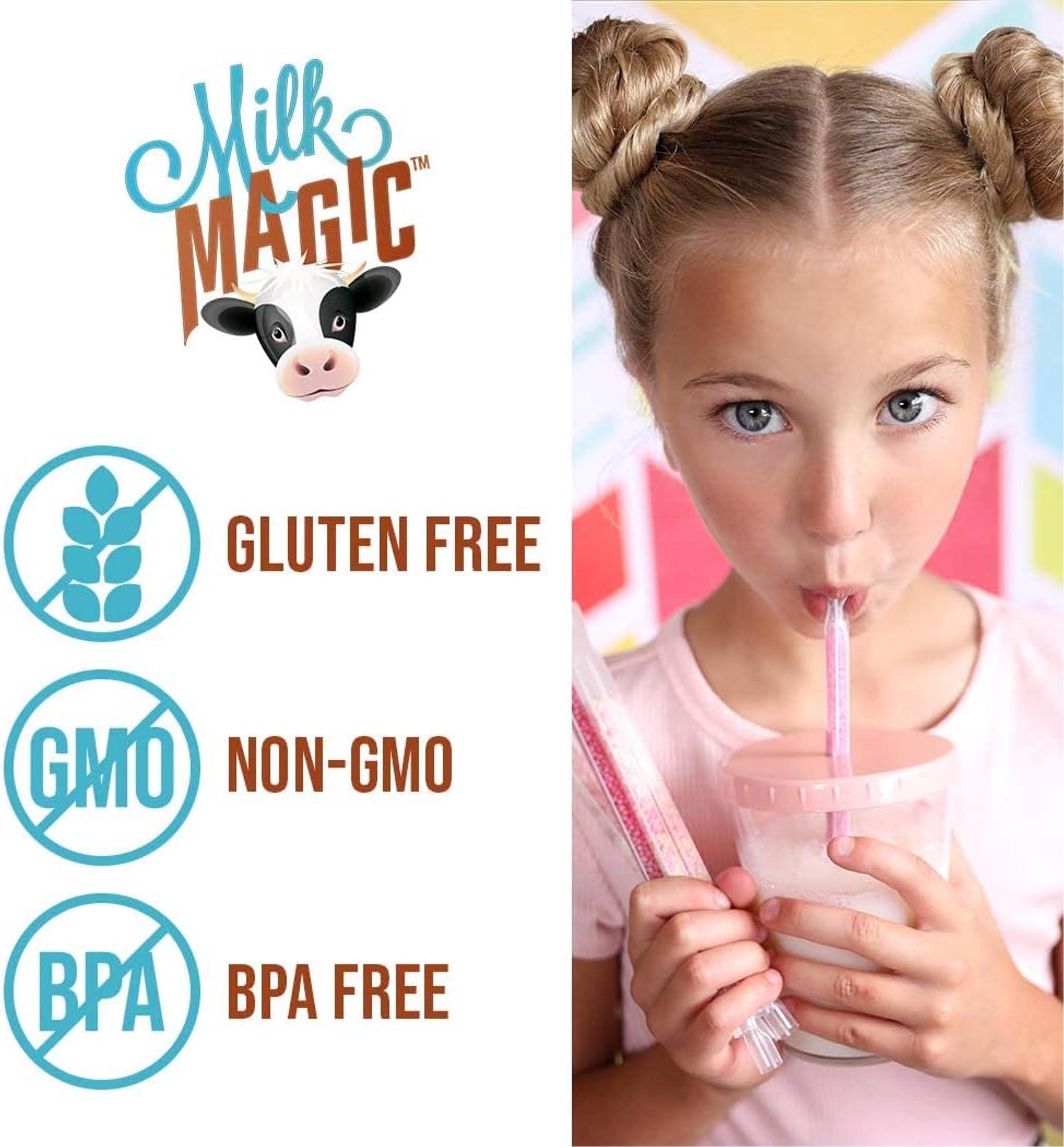 MILK MAGIC Milk Magic Milk Flavoring Straws, 56 Chocolate Milk Straws (14 x 4 Packs), Adds Flavor to Milk