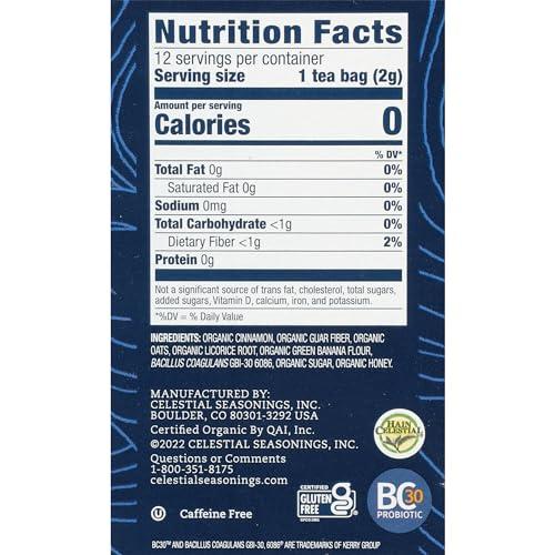 Celestial Seasonings Celestial Seasonings TeaWell Herbal Tea, Gut Health, Organic Cinnamon Oat, 12 Count