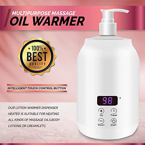 Greener Good Massage Oil Warmer and Dispenser for Table, Home Lotion Warmer, Heated, Plug in Oil Heater Beauty Salon Therapy Equipment, Electric Oil Warmer, Spa