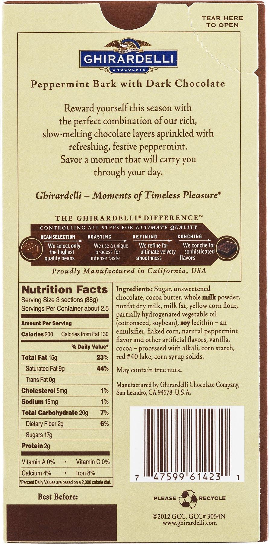 Ghirardelli Ghirardelli Dark Chocolate Peppermint Bark Bar 3.5 Ounce