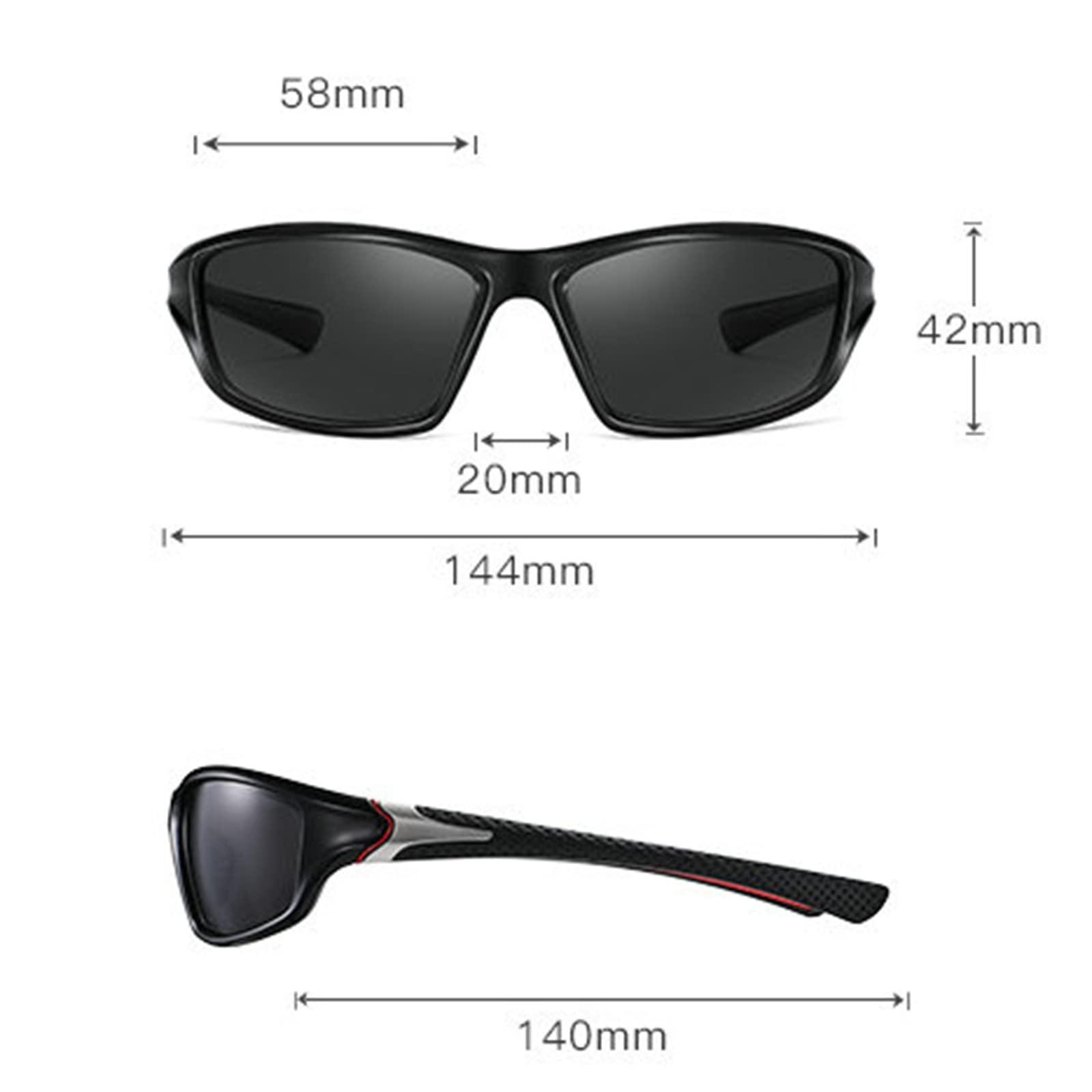 willochra Bifocal Sunglasses for Men Women Wrap Around Reading Sun Tinted Glasses with Readers Cycling Driving Reader Sunglasses (2PCS-black red&white, 1.5, multiplier_x)