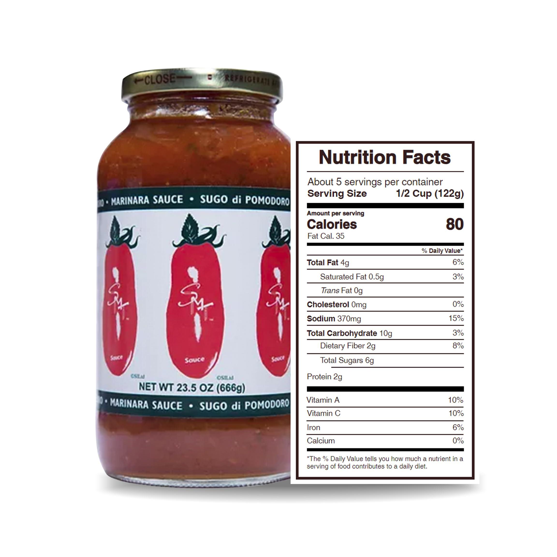 San Marzano SMT San Merican Tomato Marinara Sauce - Marinara Pasta Sauce from Fully Ripened Tomatoes, 23.5 oz (Pack of 2)