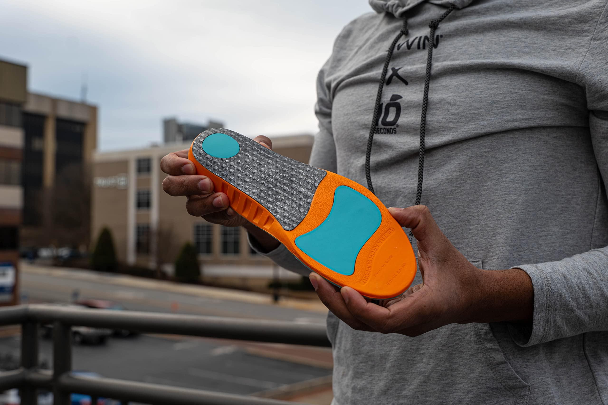 10 Seconds 3810 Ultra Arch Support Foam Cushion Insoles for Men & Women w/Metatarsal Pad, Plantar Fasciitis Relief, Morton\'s Neuroma Metatarsalgia Orthotics, Heavy Impact Shoe Insert (M 9, W 11)