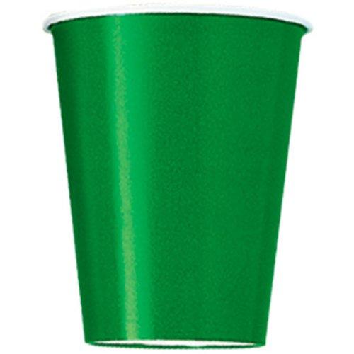Unique Premium Emerald Green Paper Cups Set - 9 oz (14 Pcs) - Elegant & Eco-Friendly Party Drinkware - Perfect for Birthdays, Showers, & Special Celebrations
