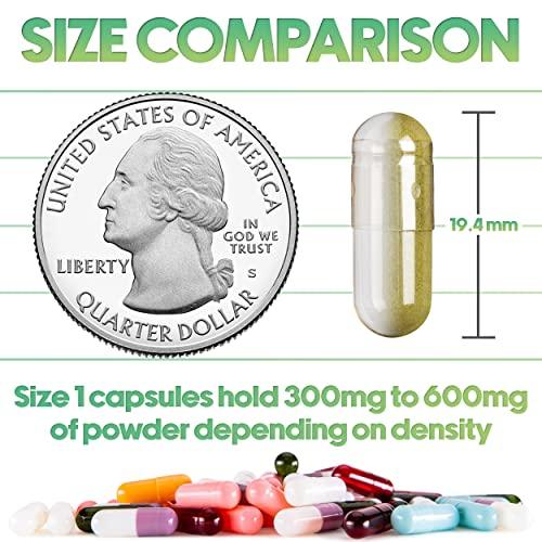 XPRS Nutra XPRS Nutra Size 1 Empty Capsules - 500 Count Empty Vegan Capsules - Vegetarian Empty Pill Capsules- DIY Vegetable Capsule Filling- Veggie Pill Capsules Empty Caps (White)