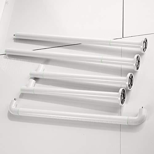 SJHFG Bathroom Handrail Toilet Handrails Disabled Stainless Steel Bathroom Grab Bar for Elderly Wall Mounted Washbasin Safety Grab Rails Bathroom Grab Bars (Color : B White)