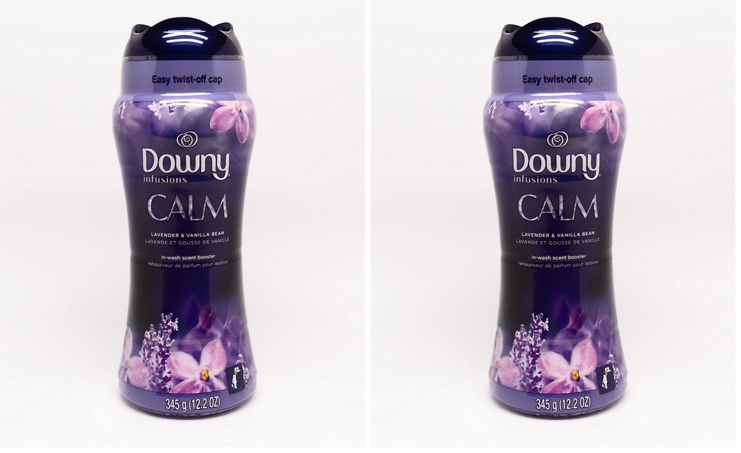 Downy Downy Infusions In-Wash Laundry Scent Booster Beads, CALM, Soothing Lavender and Vanilla Bean, 12.2 oz (Pack of 2)