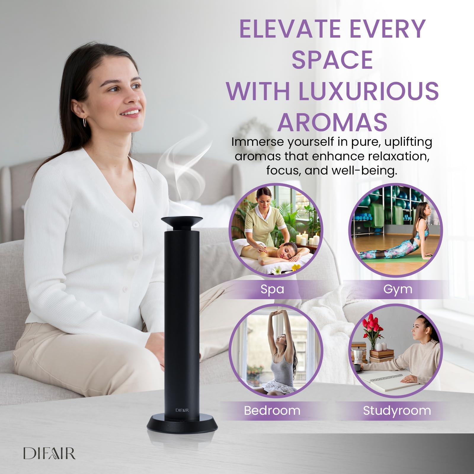 DIFAIR DIFAIR Rechargeable 10,000 mAh Aroma Diffuser - Hotel Collection Diffuser Oil Machine - Scent Diffuser for Home, Hotel, spa - Hotel Scent Diffuser - Perfect for Home Luxury scents