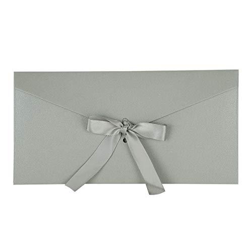 Generic Large Gift Card Envelopes Letters Invitations Greeting Cards Large Envelopes Elegant Business Wedding Envelopes with Bow Ribbon for Note Cards DIY Cards, 4.3\" x 8.6\"