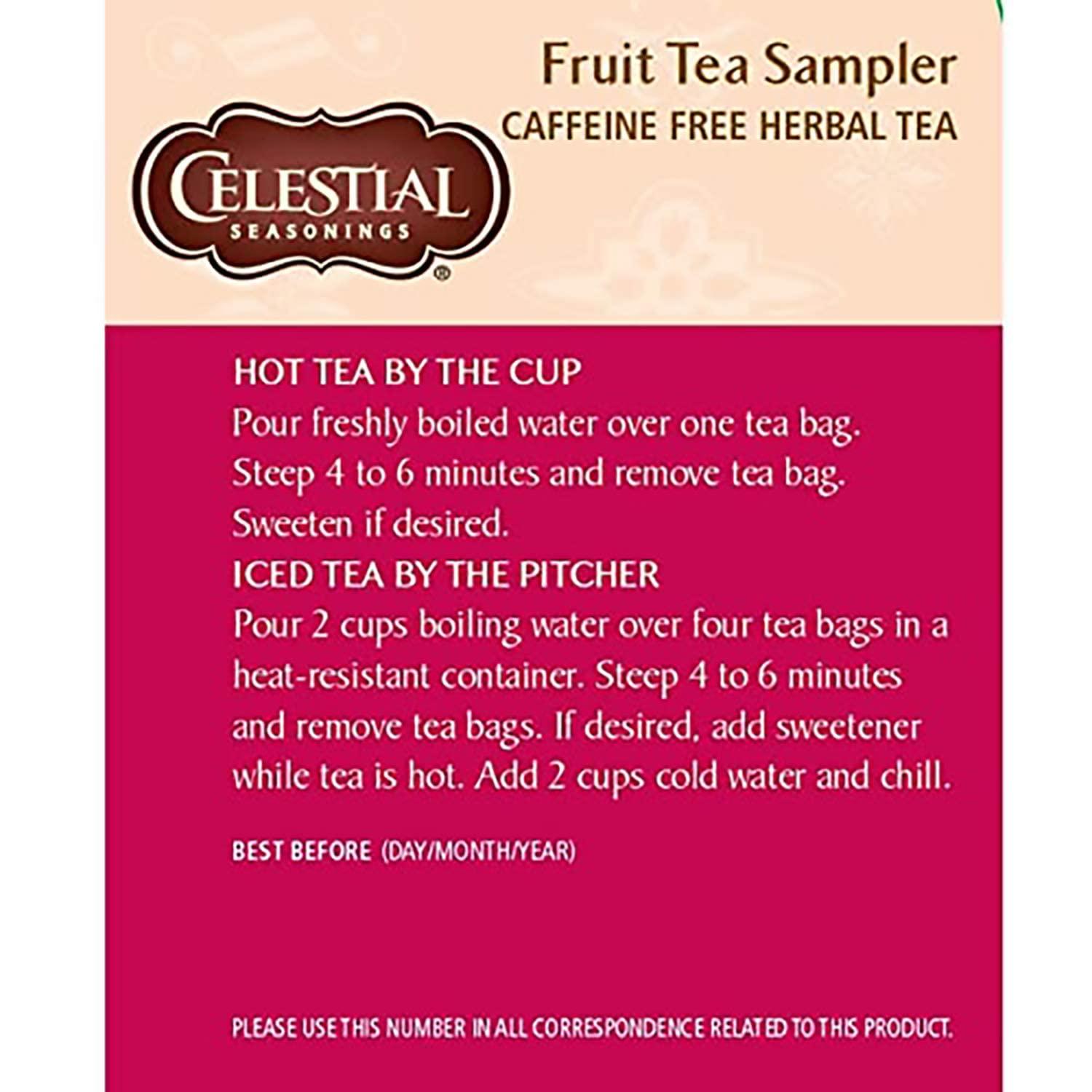 Celestial Seasonings Celestial Seasonings Herbal Tea, Fruit Tea Sampler, 18 Count