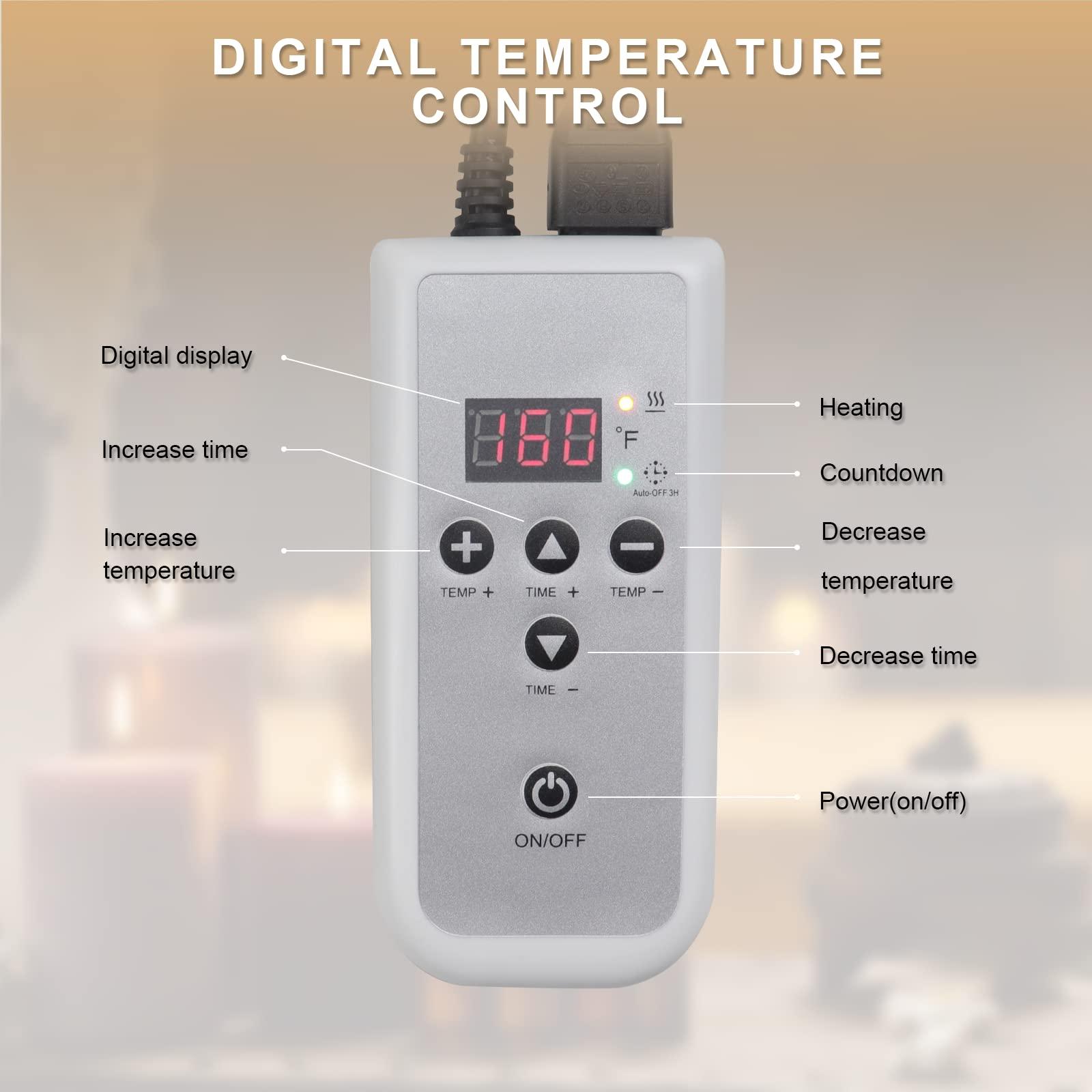 Goodtar Goodtar Hot Bamboo Massage Kit - Portable Massage Stone Warmer Bamboo Massage and Rocks w/Digital Temp Controller, Car Adapter (Duble-Sided Heating Black)