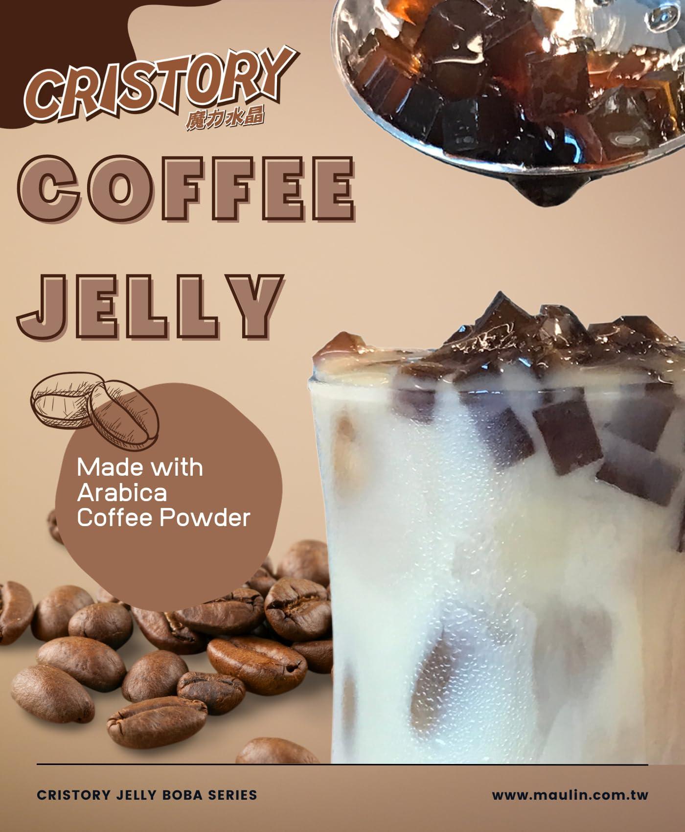 CRISTORY CRISTORY Coffee Jelly Jar (7.27 lbs), Authentic Arabica Coffee, Pre-Sweetened and Ready To Serve, 100% Gluten Free & Fat Free, Vegan Friendly, Bubble Tea, Toppings for Beverage & Desserts