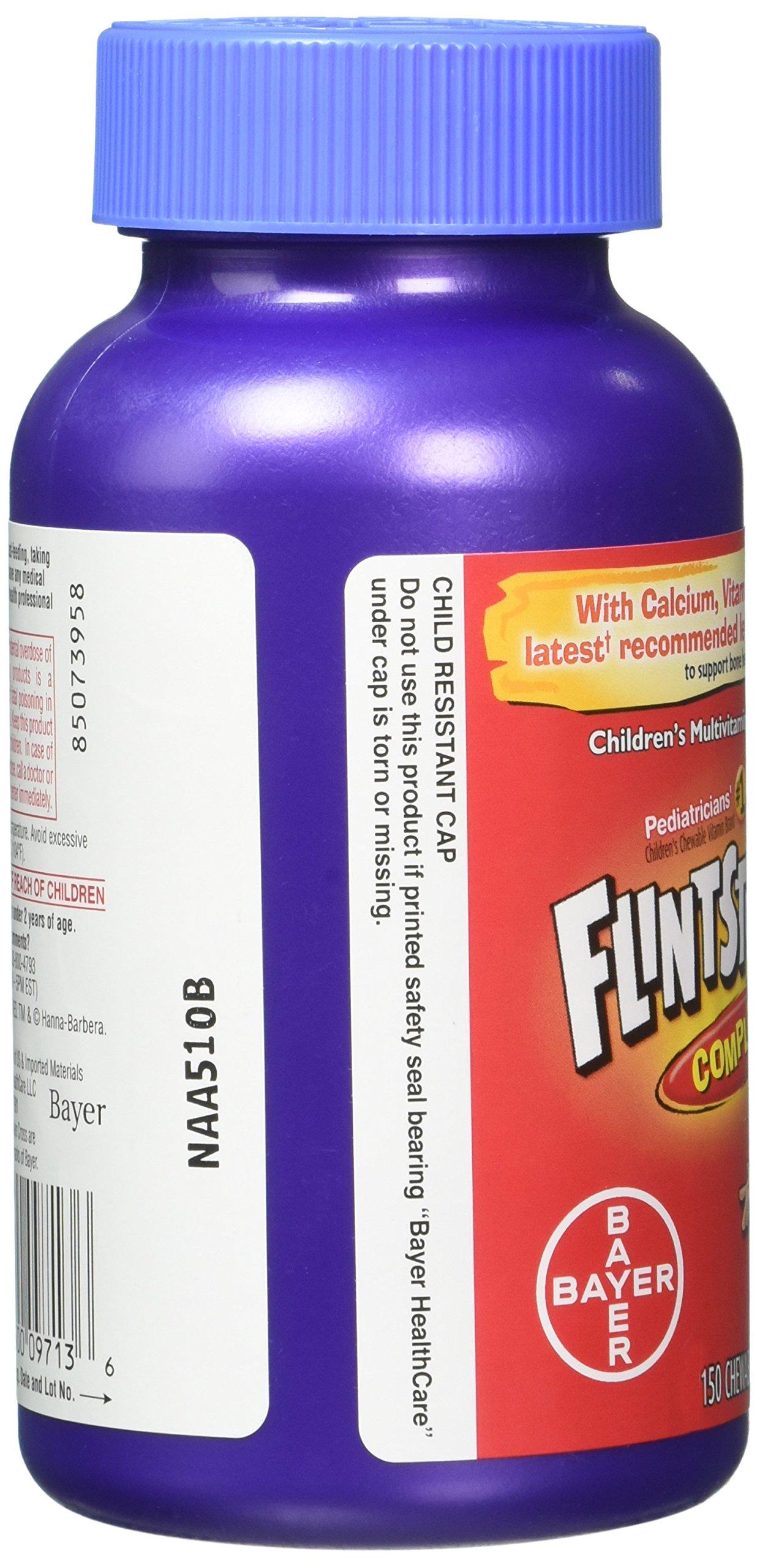 Flintstones Vitamins Flintstones Chewable Kids Vitamins, Complete Multivitamin for Kids and Toddlers with Iron, Calcium, Vitamin C, Vitamin D & more, 300ct (Pack of 2 150 Count Bottles)