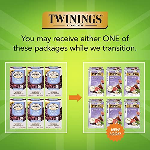Twinings Twinings Superblends Adaptogens Calm with Ashwagandha Fig & Vanilla Flavoured Herbal Tea Caffeine-Free, 18 Tea Bags (Pack of 6), Enjoy Hot or Iced
