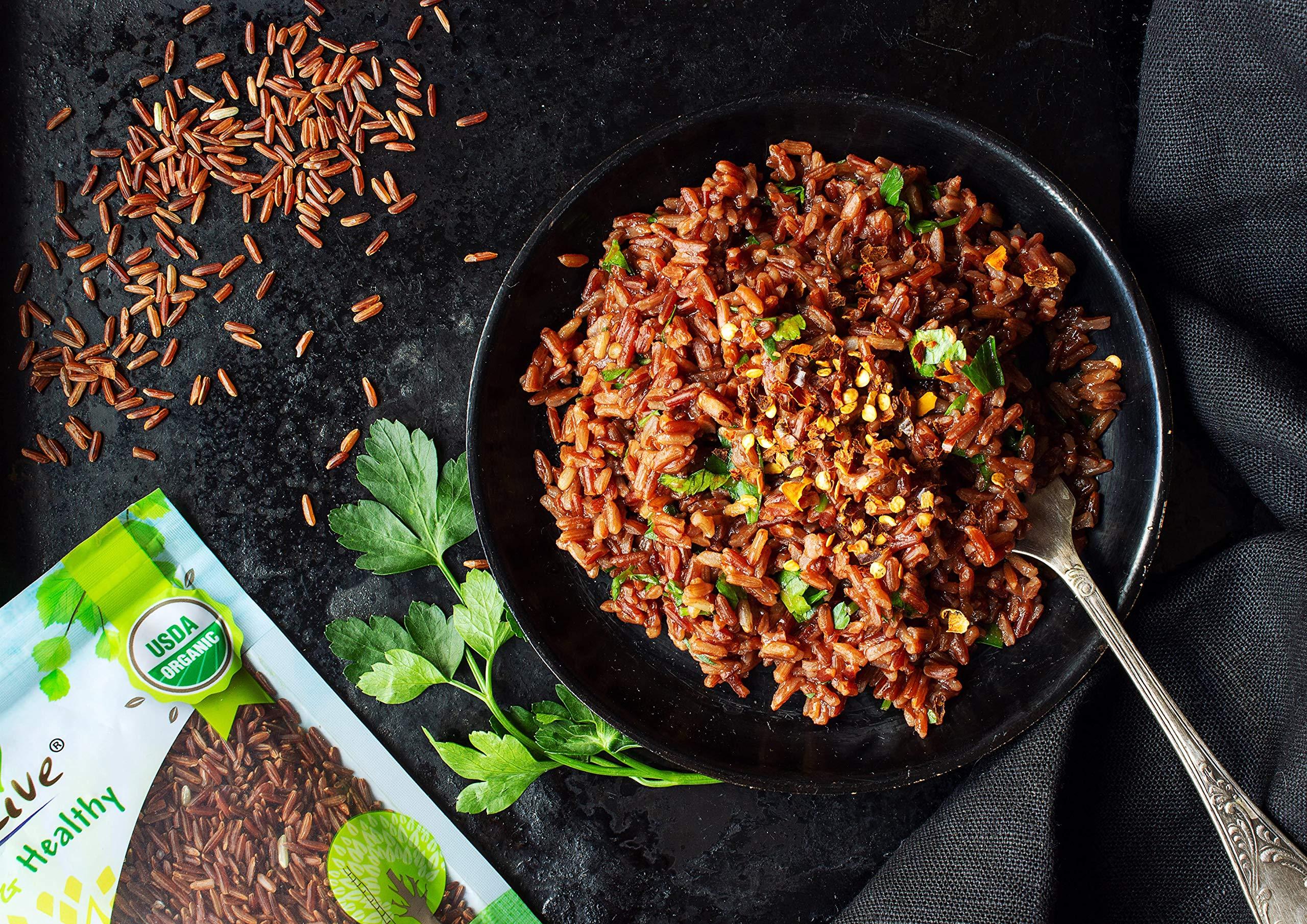 Food to Live Food to Live Organic Red Rice, 5 Pounds  Non-GMO, Whole Long-Grain Variety, Non-Sticky, Vegan, Kosher. Source of Protein. Rich in Antioxidants. Great as Side Dish. Perfect for Pilafs, Stir-Fries.