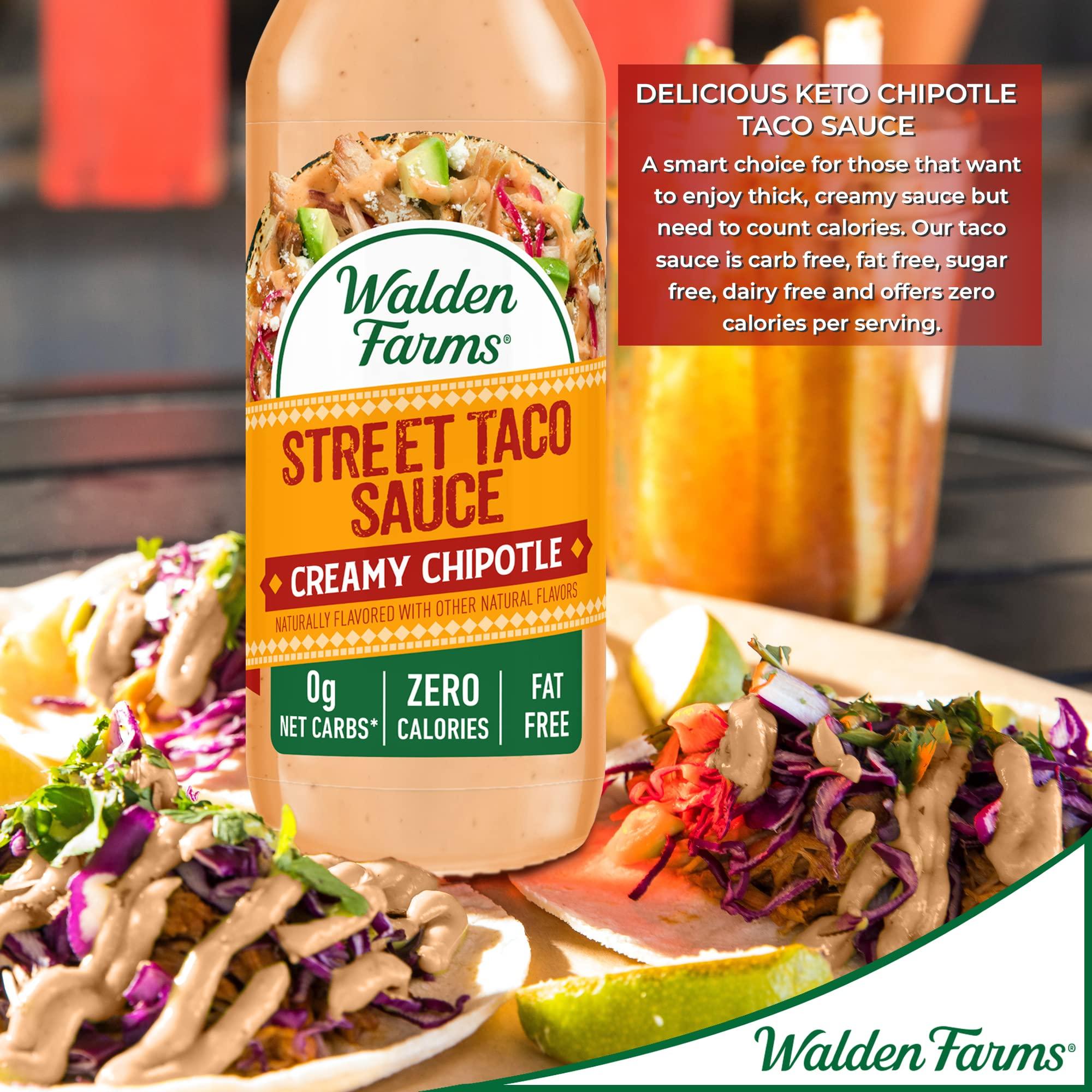 Walden Farms Walden Farms Street Taco Sauce Creamy Chipotle - Calorie-Free, Gluten-Free, Low Carb, Keto-Friendly, Sugar-Free, Smoky Chipotle Flavor, (12 oz Bottle)