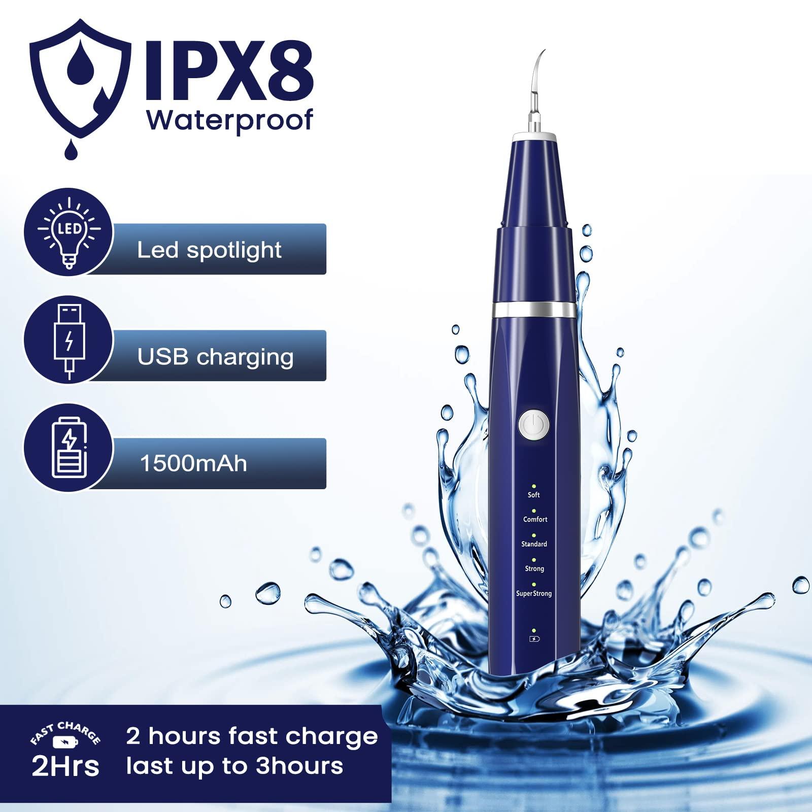 Vtiisamao Plaque/Tartar Remover for Teeth, Dental Calculus Remover Teeth Cleaning Kit with LED Light & 5 Adjustable Modes