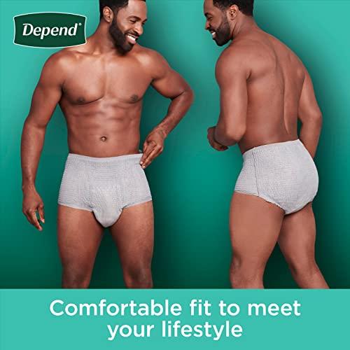 Depend Depend Fresh Protection Adult Incontinence Underwear for Men, Disposable, Maximum, Extra-Large, Grey, 26 Count, Packaging May Vary