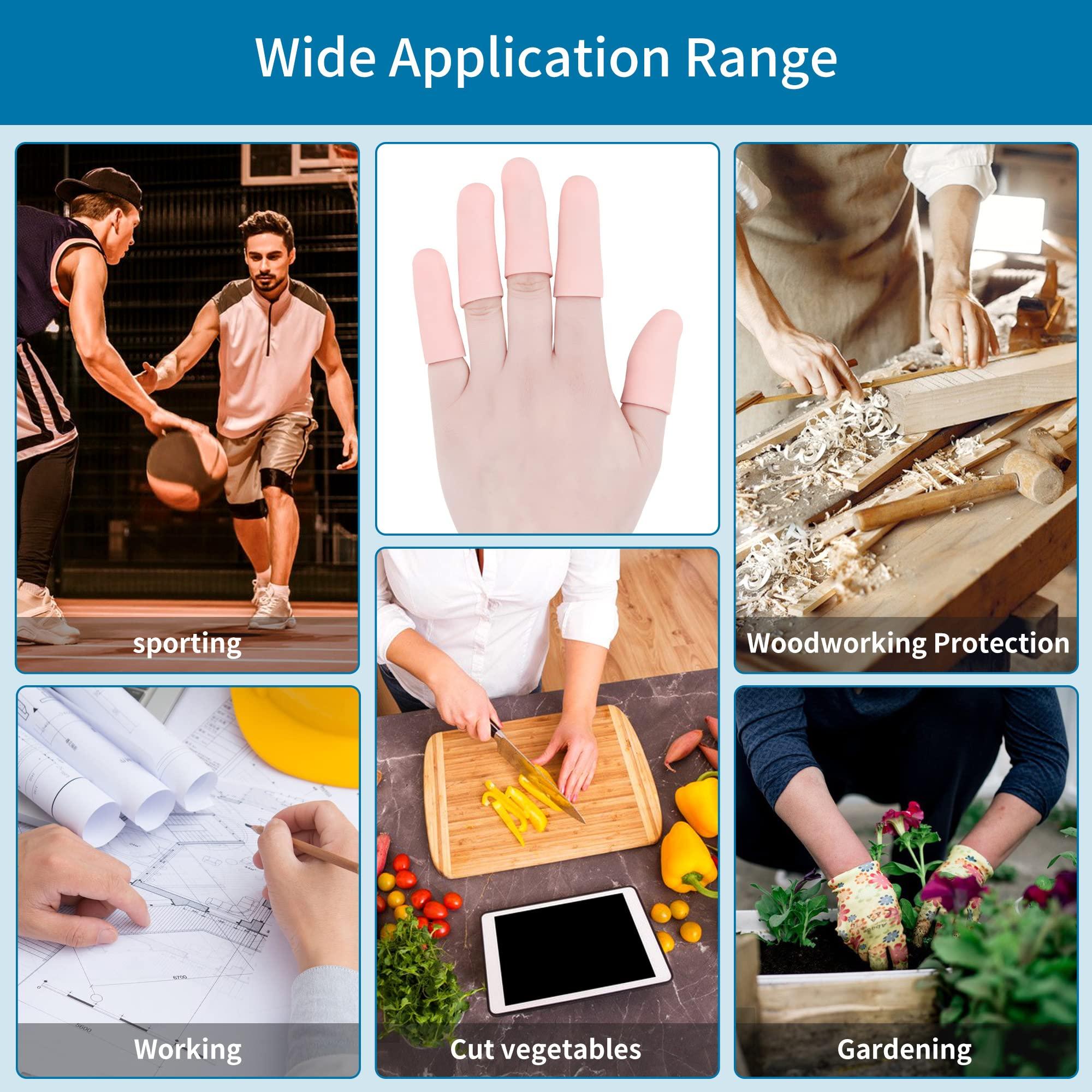 HioIoiH Silicone Finger Protectors(12 Pack),Gel Finger Protectors,Finger Sleeves,Finger Caps,Relief from Pain of Finger Tips Cracked, Finger Arthritis,Friction, Prevent Calluses,Corn,blisters,Hammer Toe