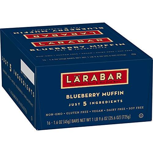 LÄRABAR Larabar Gluten Free Snack Bars Variety Box, Vegan, 8 Flavors, 1.7oz, 16ct & Gluten Free Bar, Blueberry Muffin, 1.6 Ounce (Pack of 16)