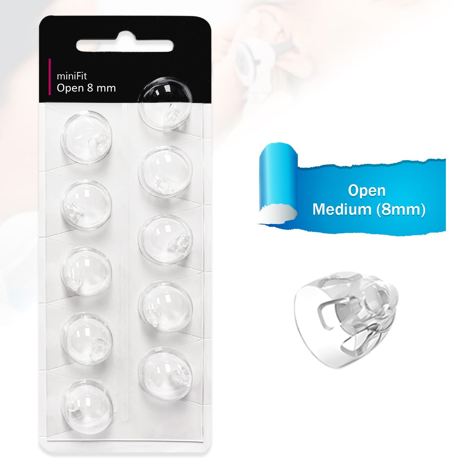Phirunty (20 Pcs) Hearing Aid Domes Accessories for Oticon Replacements, Oticon MiniFit (Open 8mm) Domes, Universal Domes for Oticon Hearing Aid Supplies Kits, Fit Aid Parts for Optimal Performance