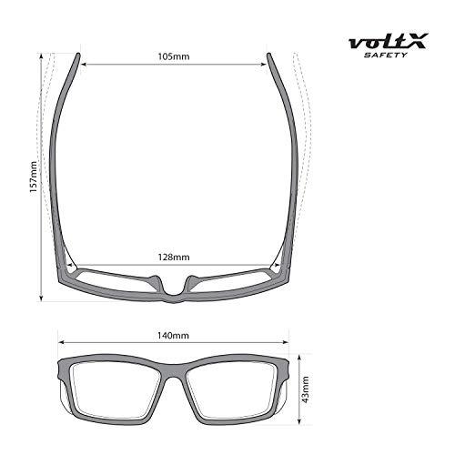 voltX voltX \'VISION\' Safety Readers, Full Lens Magnified Reading Safety Glasses (+3.0 Dioptre, Clear lens) ANSI Z87.1+ & CE EN166F - Anti fog coated UV400 lens
