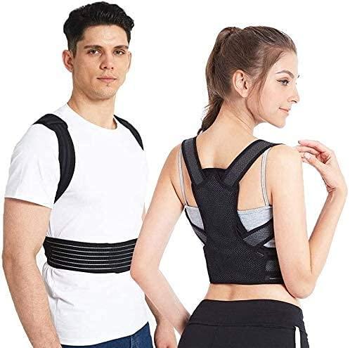 SGUM-SR Posture Corrector for Men and Women Children, Upper Back Brace Posture Clavicle Support, Adjustable Bodywellness Brace Posture Belt Back Strap, Black ()