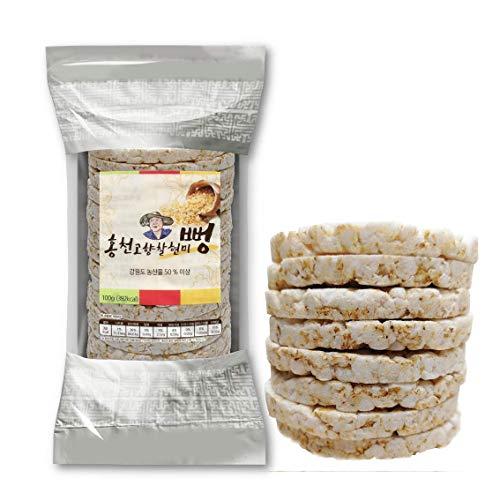 LENITH LENITH Hongchun Korean Traditional Popped Brown Rice Cakes Cracker 84g (2.96 oz) / Chip / Korean Snack / No Additives (3 Packs)